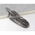 Fancy feather charm pendant,clear meaningful necklace pendants